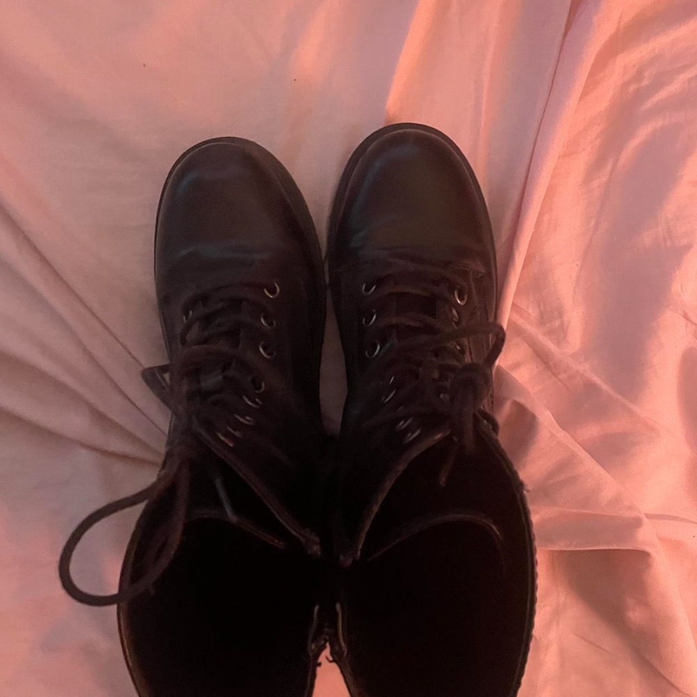 Black Lace-Up Boots